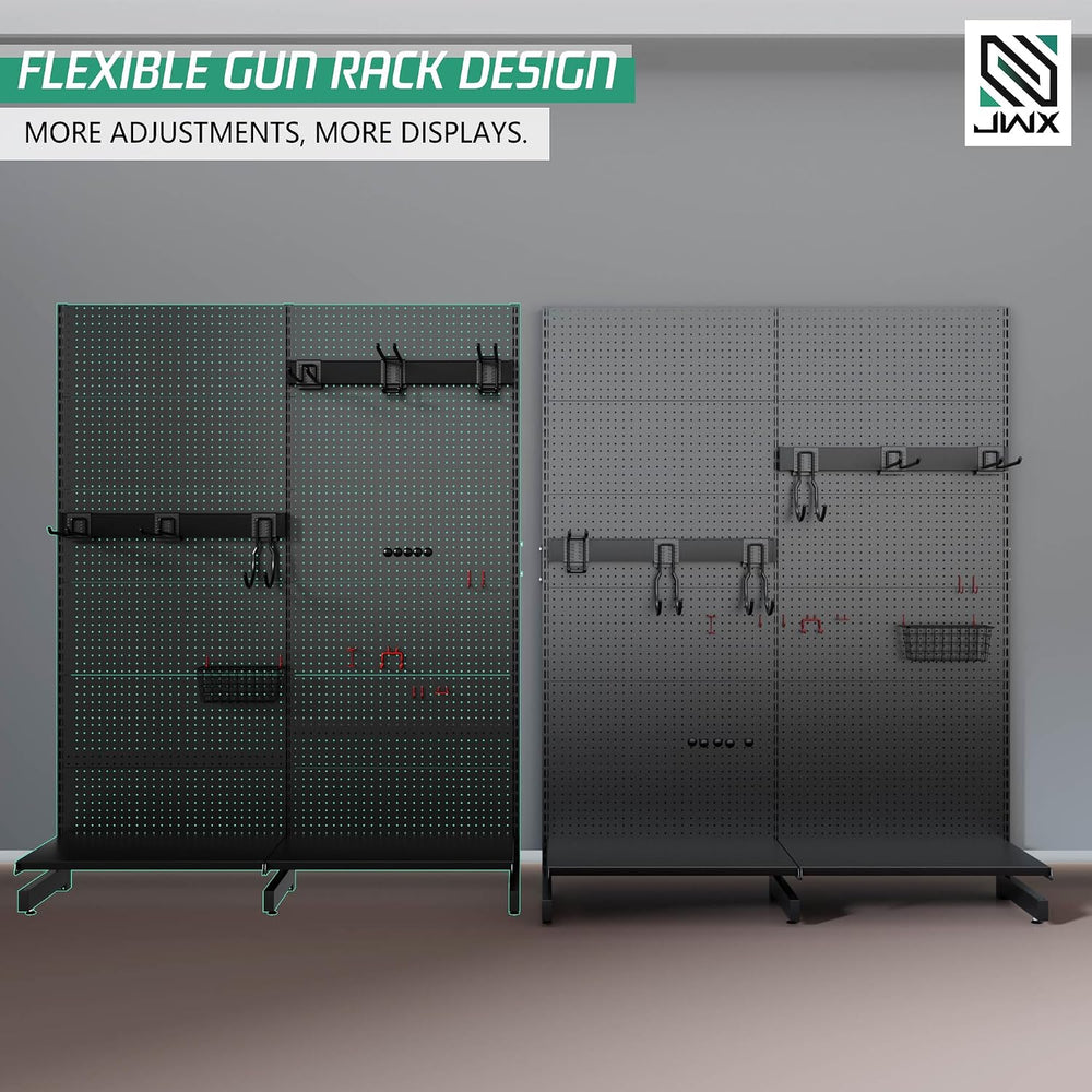 JWX Garden Tool Organizer for Garage, Freestanding Pegboard Rack