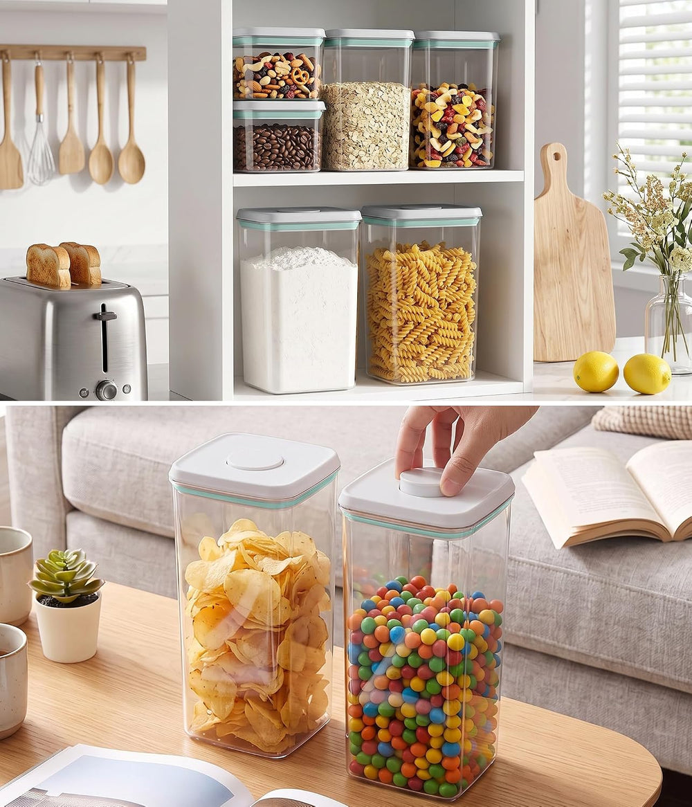 Airtight Food Storage Containers Set with Lids, 6 pcs, White 7L/236oz