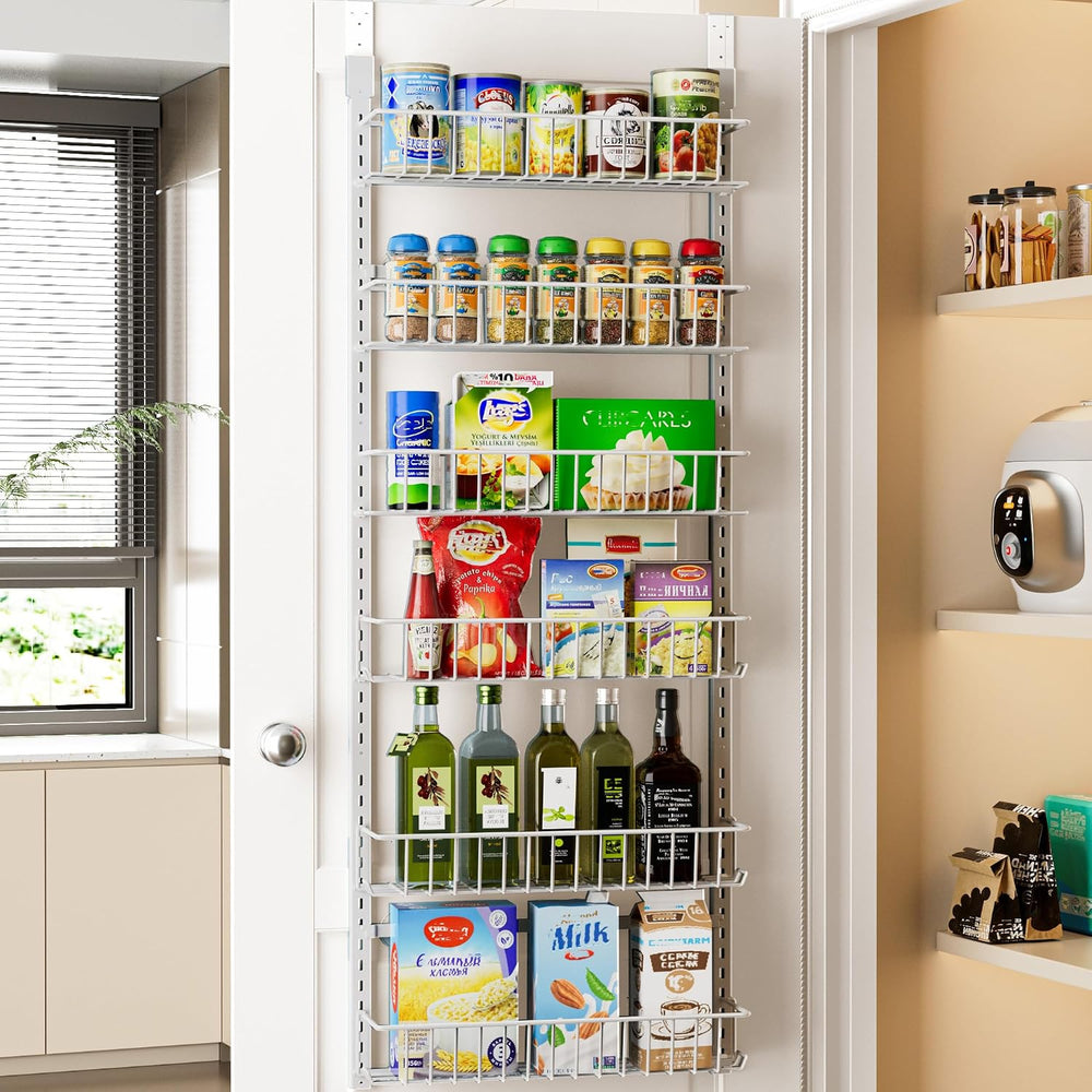 Delamu Adjustable Cabinet Door Organizer, 6-Tier Hanging Spice Rack Organizer...