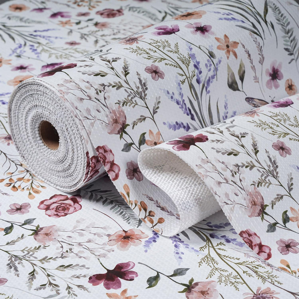 Floral Shelf and Drawer Liner for Kitchen Cabinets,24IN x 10FT