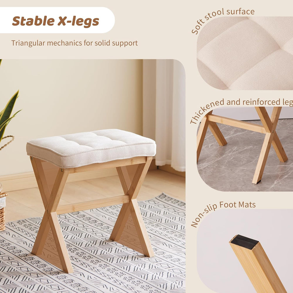 Foot Stool Small Ottoman Foot Rest Padded Foot Stool Desk for Under Office De...