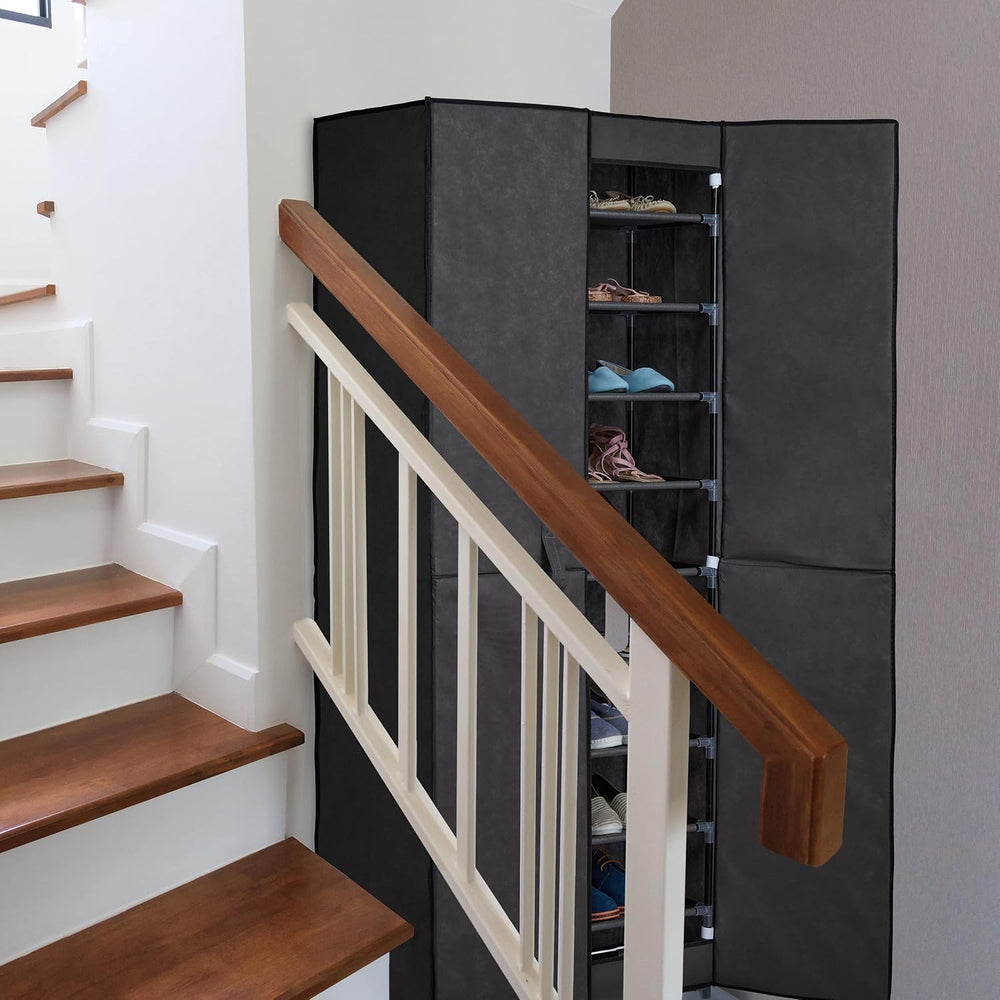 Relaxdays Shoe Cupboard, 30 Pairs of Footwear, Magnetic Doors, Plug-in System...