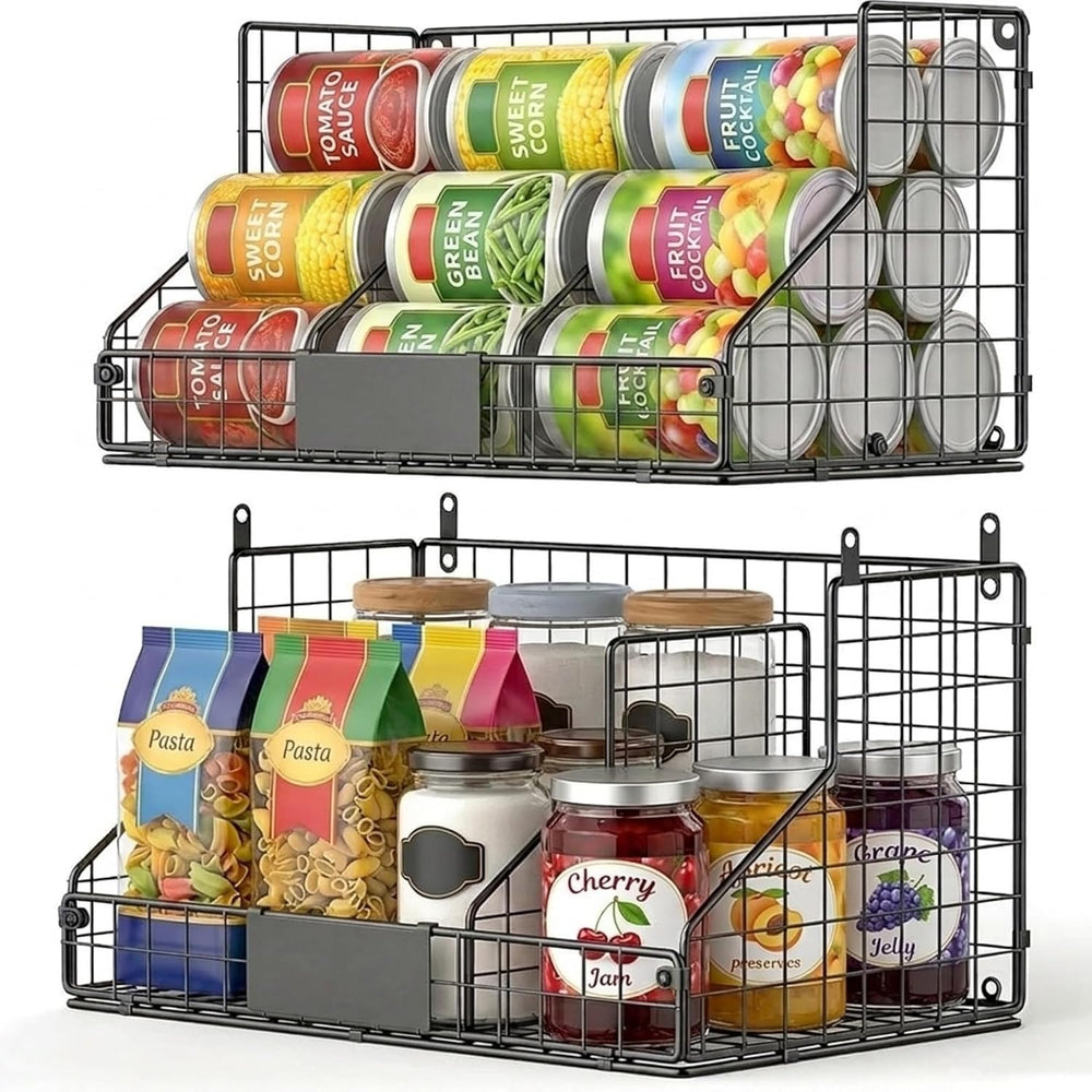 2 Pack Pantry Organizers and Storage Shelf Canned Food Organizer