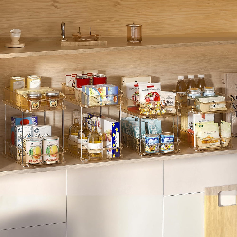 Delamu 2-Tier Under Sink Organizers and Storage, Multi-Purpose Stackable Bath...