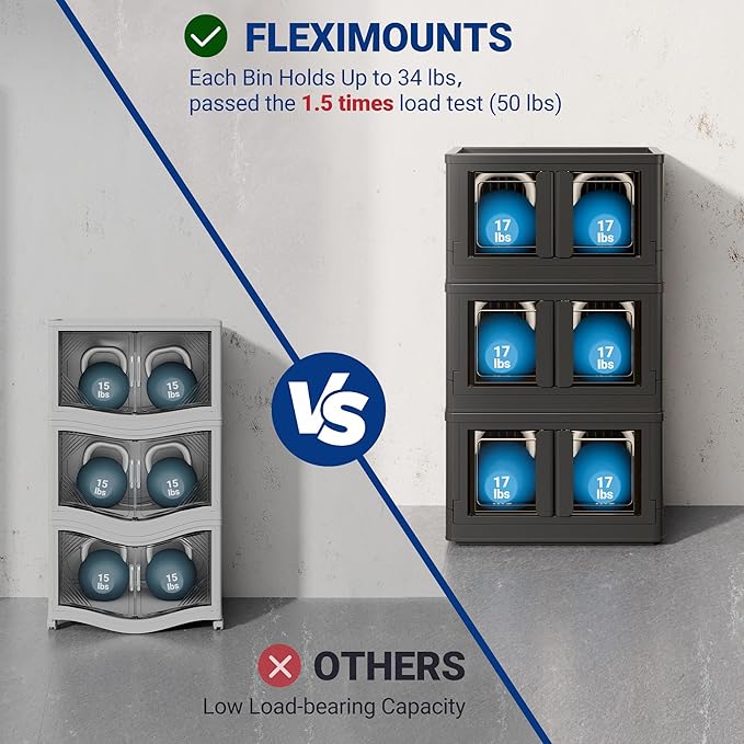FLEXIMOUNTS 110 QT Stackable Storage Bins