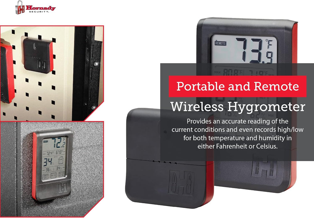 Hornady Wireless Hygrometer, 95907 - Includes a Remote Base & Digital Tou...
