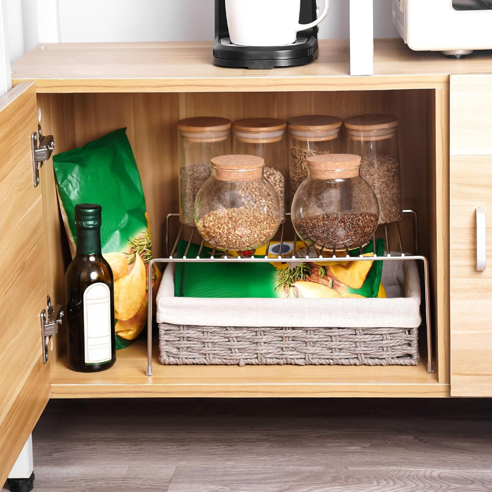 Tomorotec Spice Rack Cabinet Organizer, Expandable Steel, Kitchen, Silver