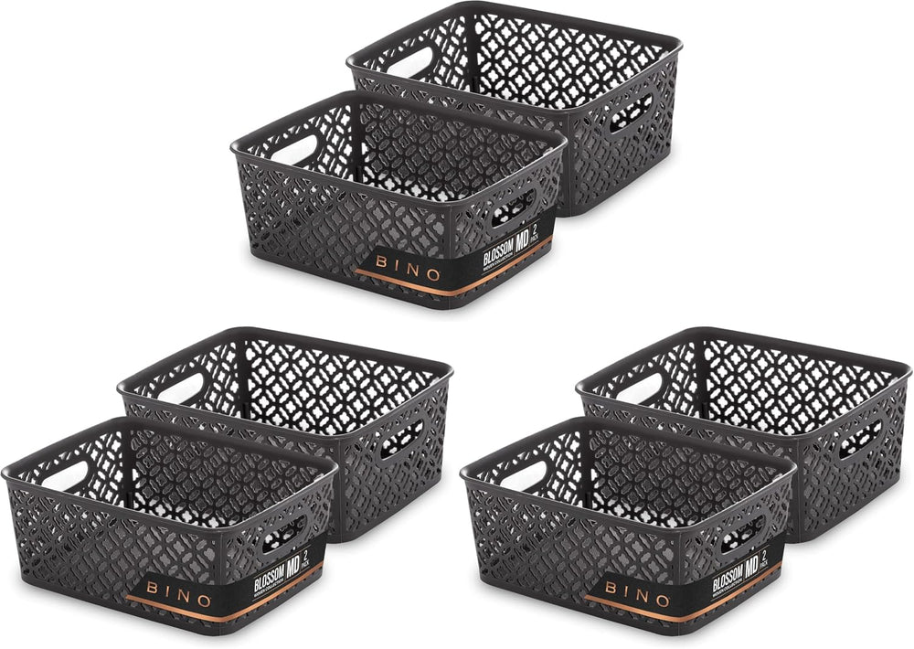 BINO l Plastic Storage Baskets, Medium - Grey | THE BLOSSOM COLLECTION l Mult...