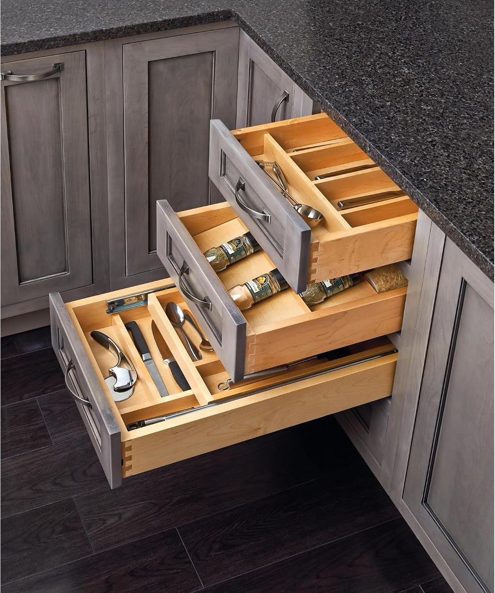 Rev-A-Shelf Trim-to-Fit Silverware Drawer Organizer for Kitchen Utensil Cutle...