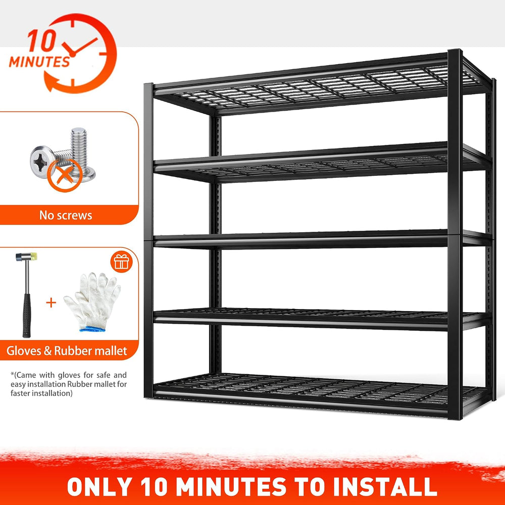 REIBII 48.2''W Garage Shelving Heavy Duty, Adjustable Shelves for Bas...