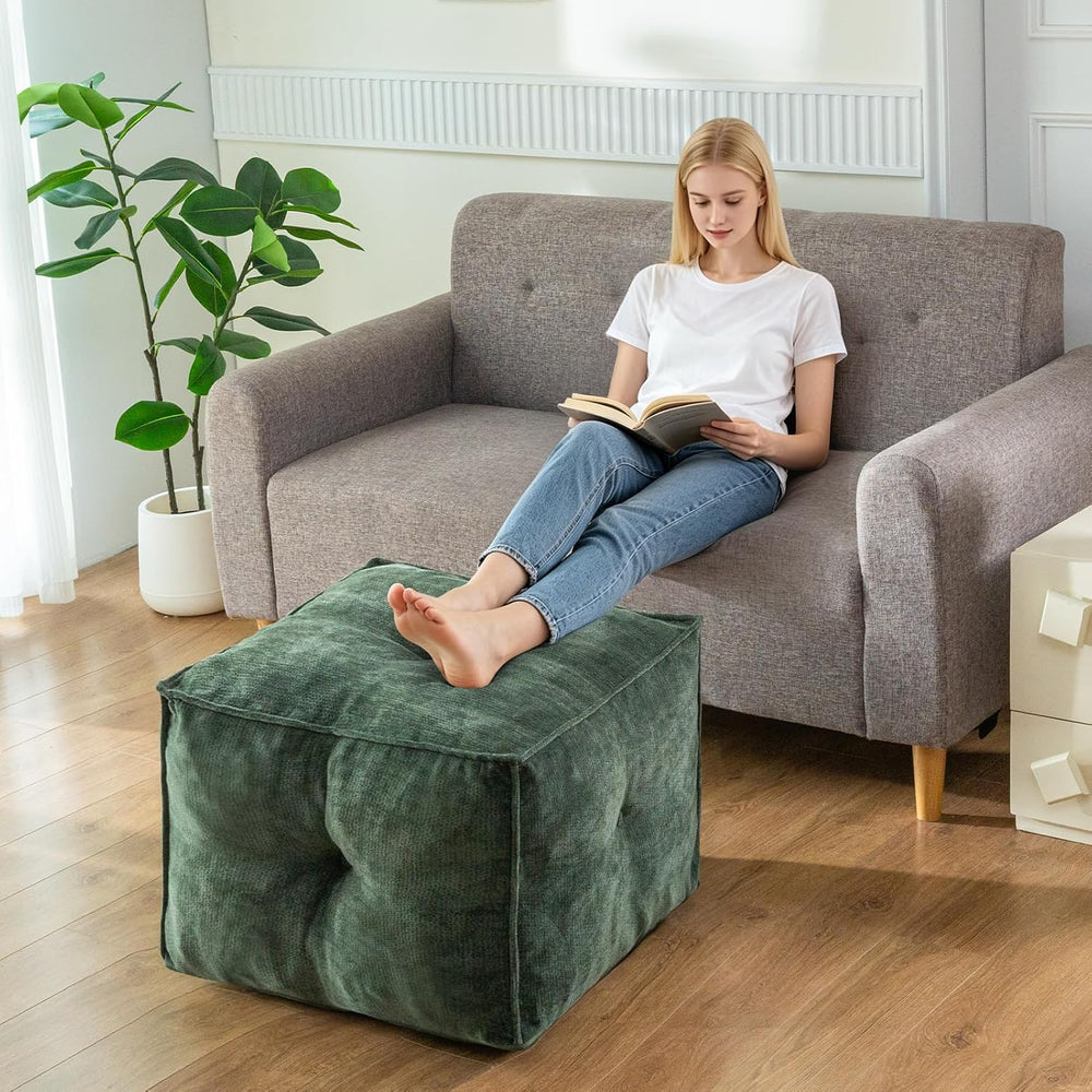 Pouf Ottoman and Foot Rest - Elevate Your Living Room Decor with Lightweight ...