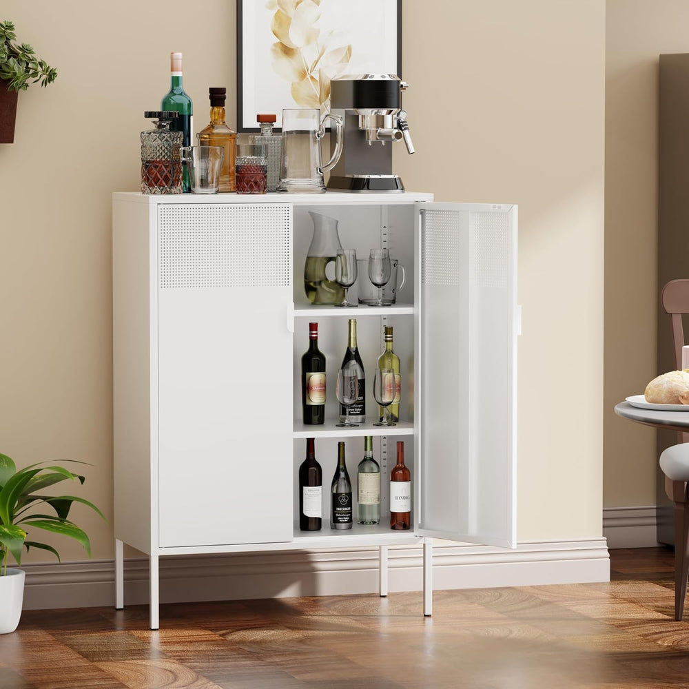 Chshin Metal Storage Cabinet,Kitchen Pantry Storage Cabinets with Doors,Buffe...