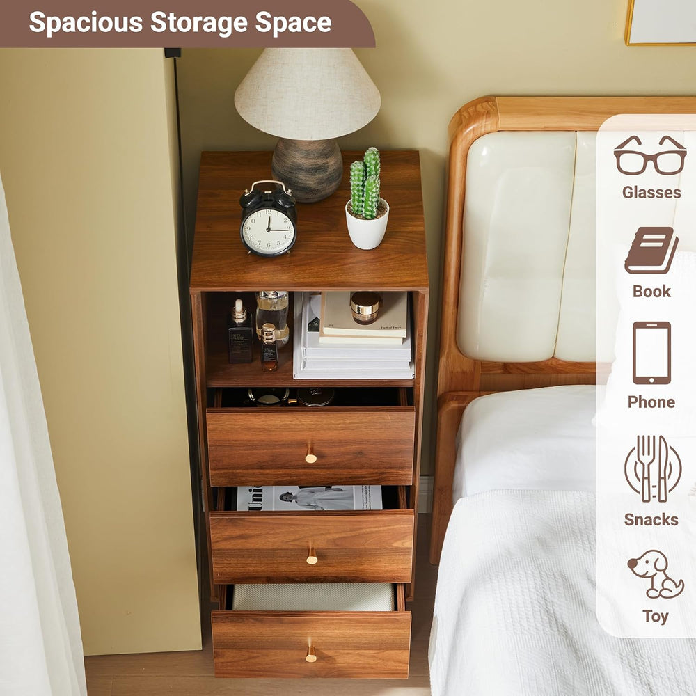 Bifins 37.6“ Tall Bathroom Cabinet with 3 Drawers and Open Shelf