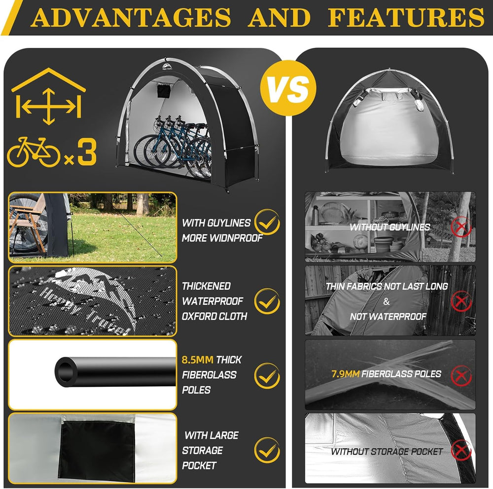 Happy Travel Bike Storage Shed Tent, Outdoor Portable Bicycle Storage Sheds