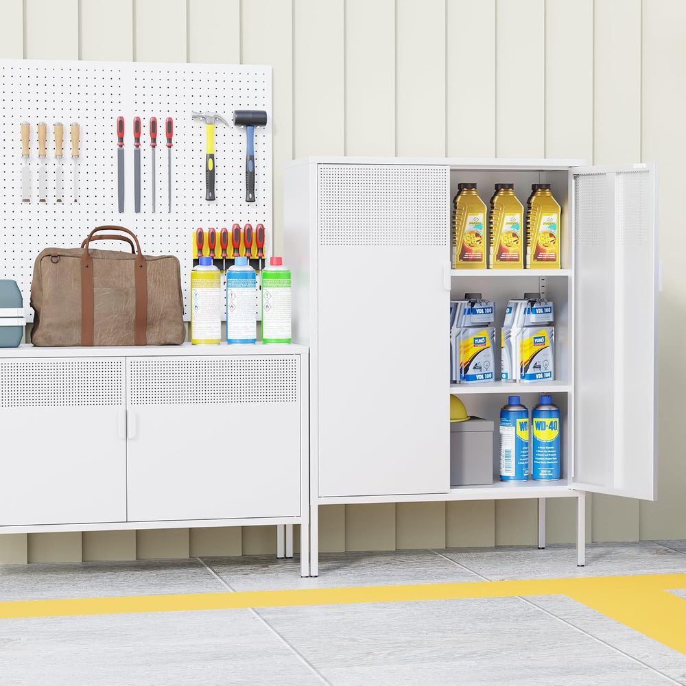 Chshin Metal Storage Cabinet,Kitchen Pantry Storage Cabinets with Doors,Buffe...