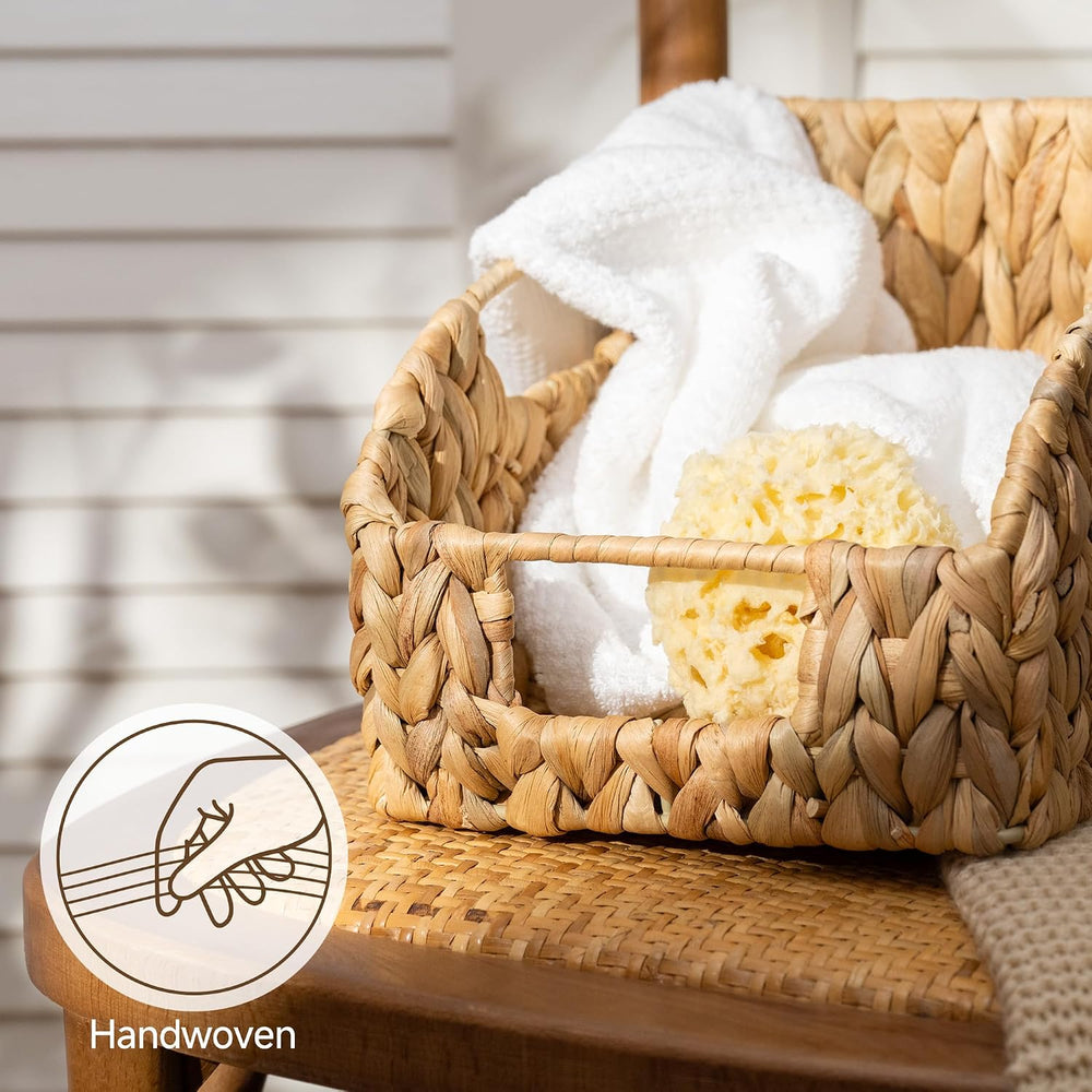 StorageWorks Water Hyacinth Basket Organizer, Pantry Storage Baskets,3-Pack