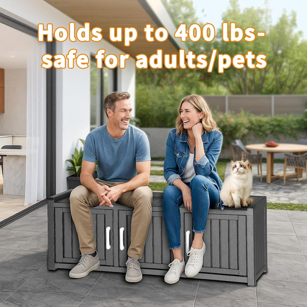 ROJIK Shoe Cabinet Waterproof UV-Resistant, Storage Bench Indoor Outdoor for ...