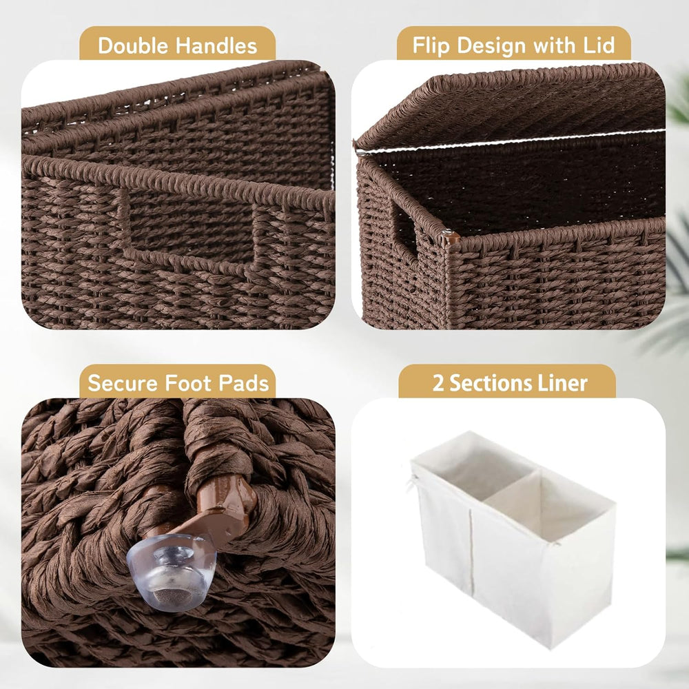 OIAHOMY Laundry Hamper with Lid, 110L(29.1 Gal) Large Wicker Laundry Basket f...