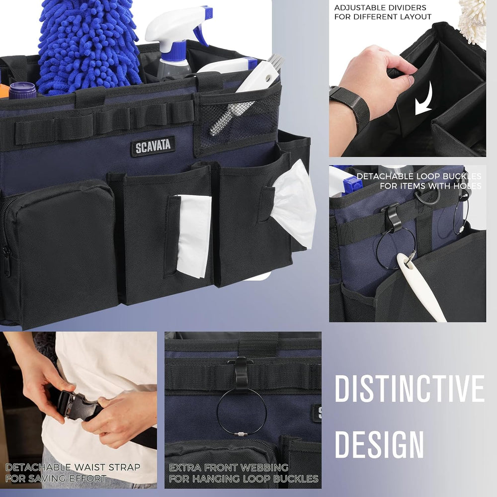 SCAVATA Wearable Cleaning Caddy Bag, Cleaning Caddy Supplies Organizer with H...