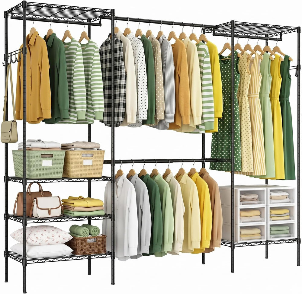 Expandable Clothes Rack, 15.7"D x (70.9"-90.6")W x 76.8"H...