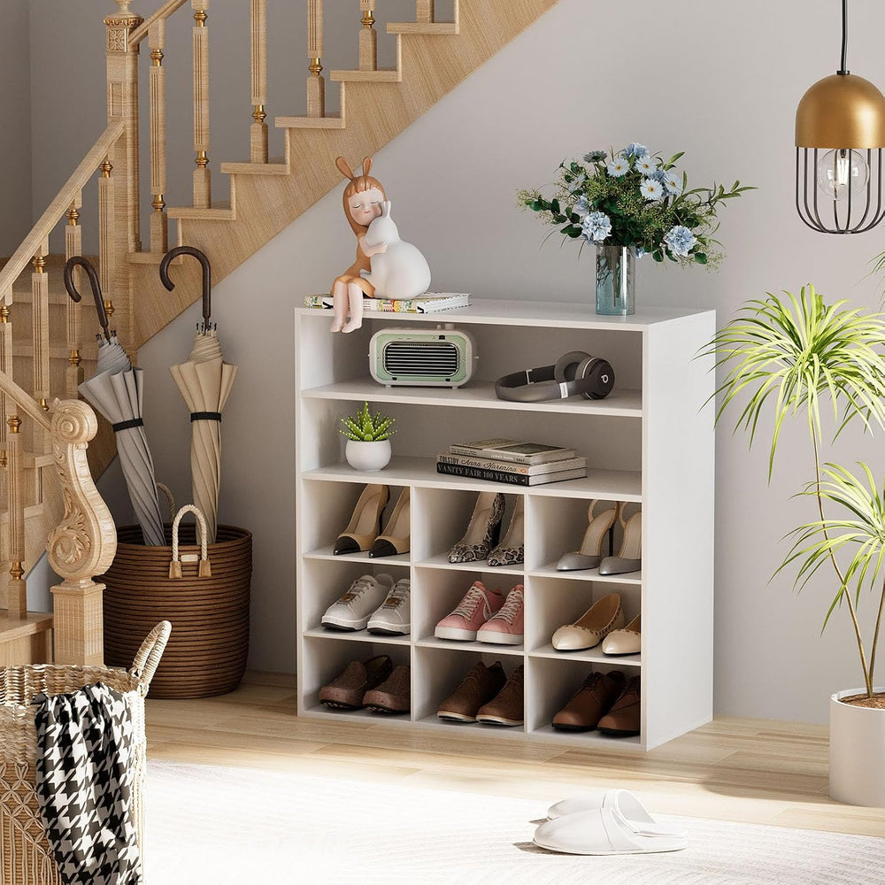 Garden 4 you Shoe Rack Organizer, 5-Tier Wood Cubby Shoe Rack with 2 Storage ...