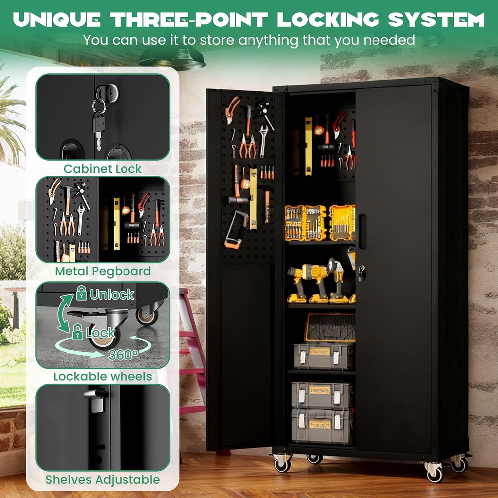 10-Piece Heavy Duty Steel Garage Cabinet System | All-in-One Modular Garage C...