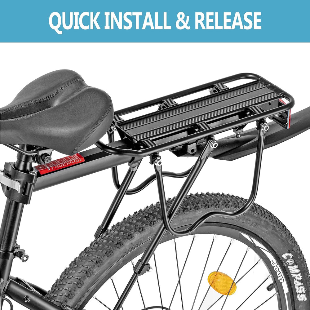 Rear Bike Rack,Bike Cargo Rack w/Fender & Large Size Reflective,Quick Rel...