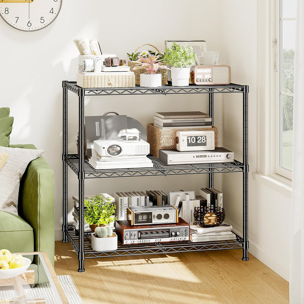 DurayLoly Adjustable 3-Tier Heavy Duty Metal Shelving, Wire Storage Rack