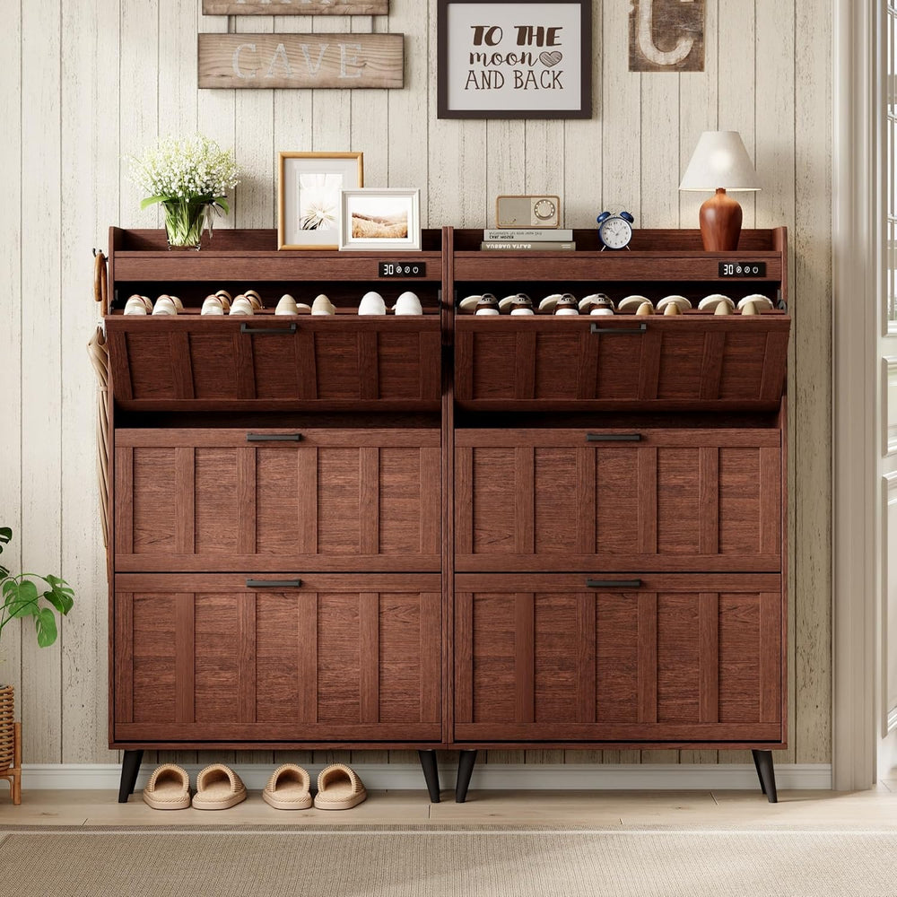 ChooChoo Shoe Storage Cabinet with 3 Flip Drawers and Deodorizer
