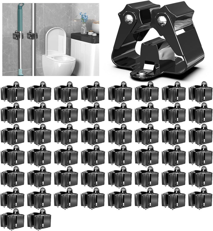 3-H Stainless Steel Broom Holder Wall Mount 50-Pack- Heavy Duty Mop Organizer