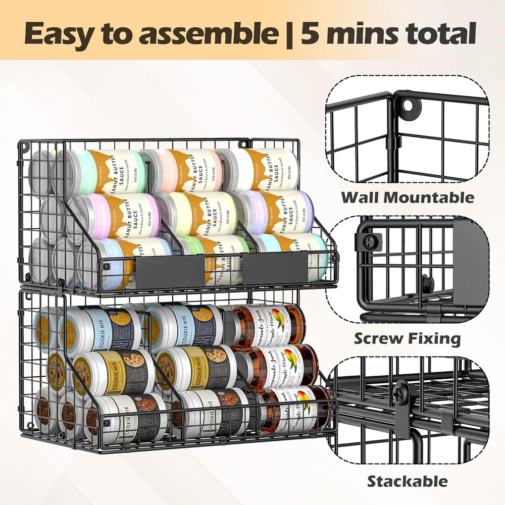2 Pack Pantry Organizers and Storage Shelf Canned Food Organizer