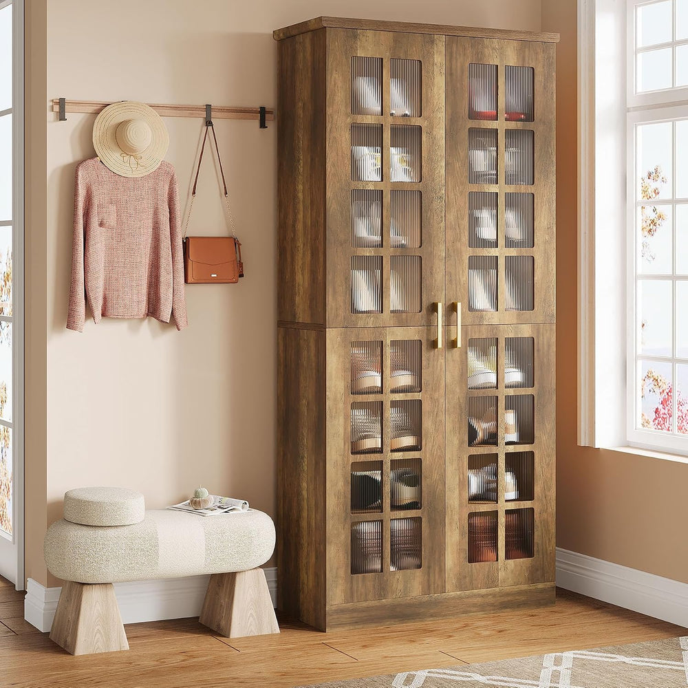 Tribesigns Tall Shoe Cabinet with Doors, 8-Tier Shoe Storage with Adjustable ...