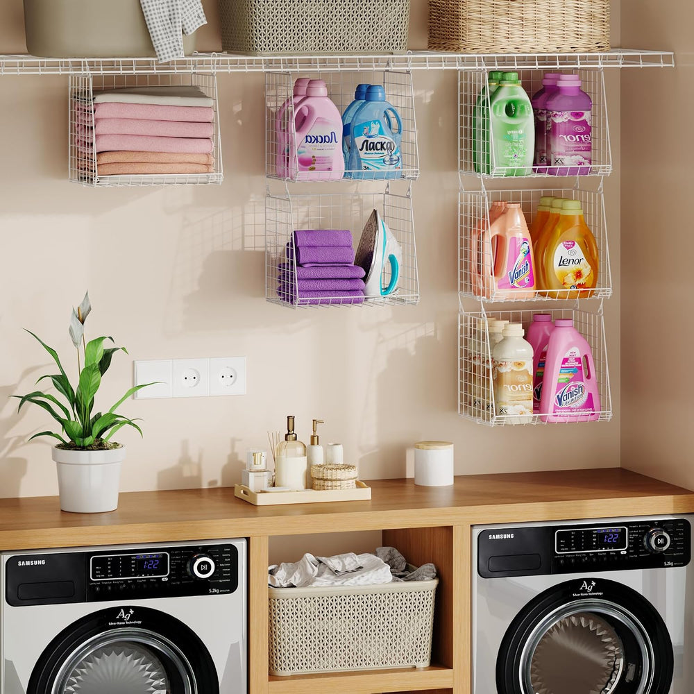 3-Pack Extra-Tall 13.6'' Hanging Laundry Basket Organizer, Foldable W...