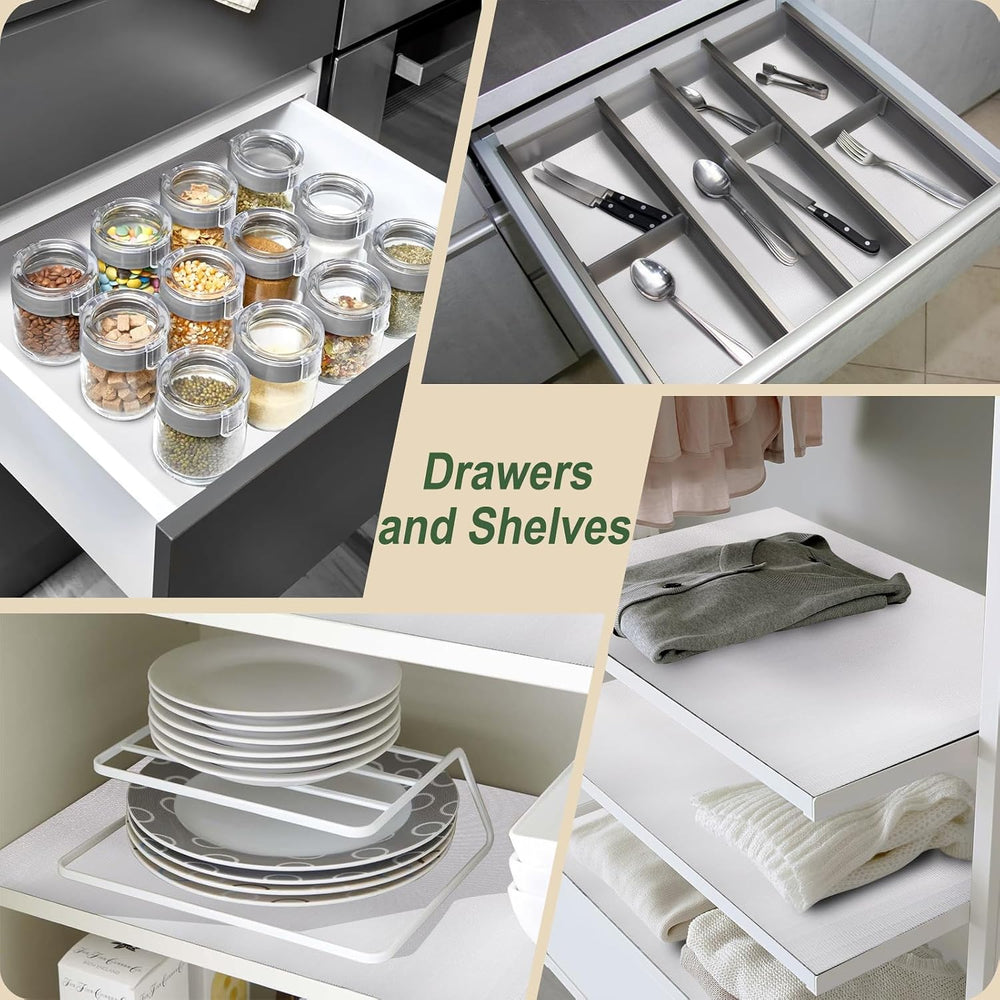 Practical White Shelf Liners for Kitchen Cabinets Non-Slip 18" x30FT