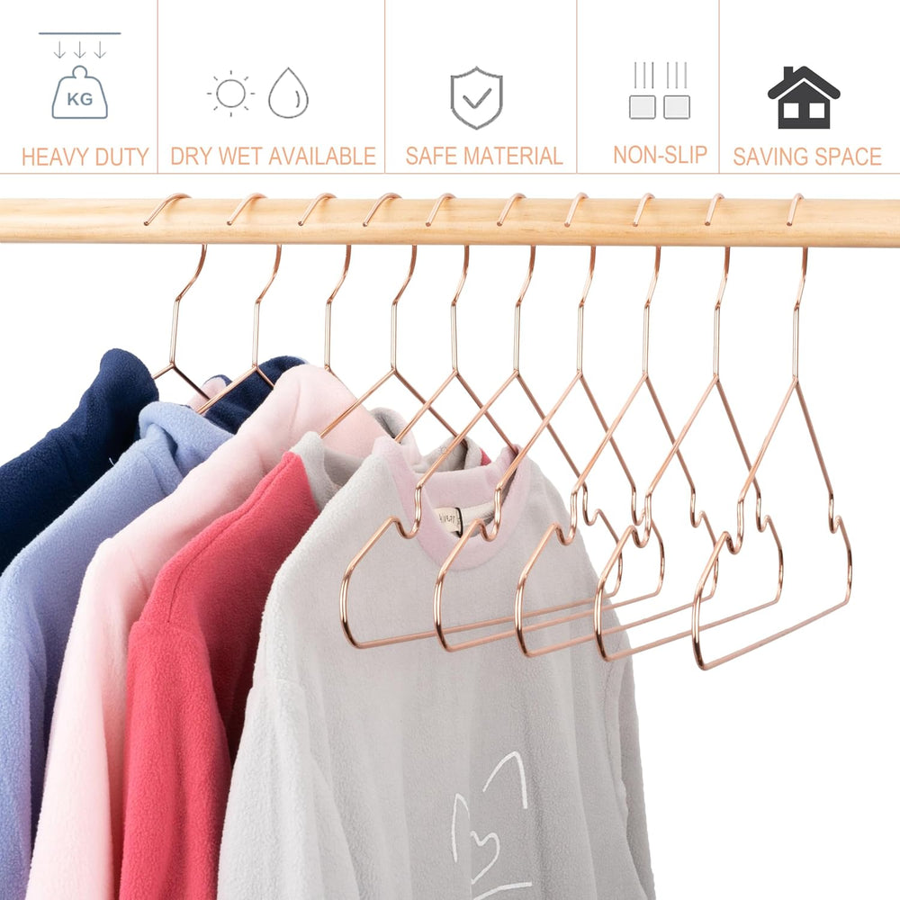 16.5" Rose Gold Copper Clothes Hangers - 30 Pack,Heavy Duty Strong Metal...
