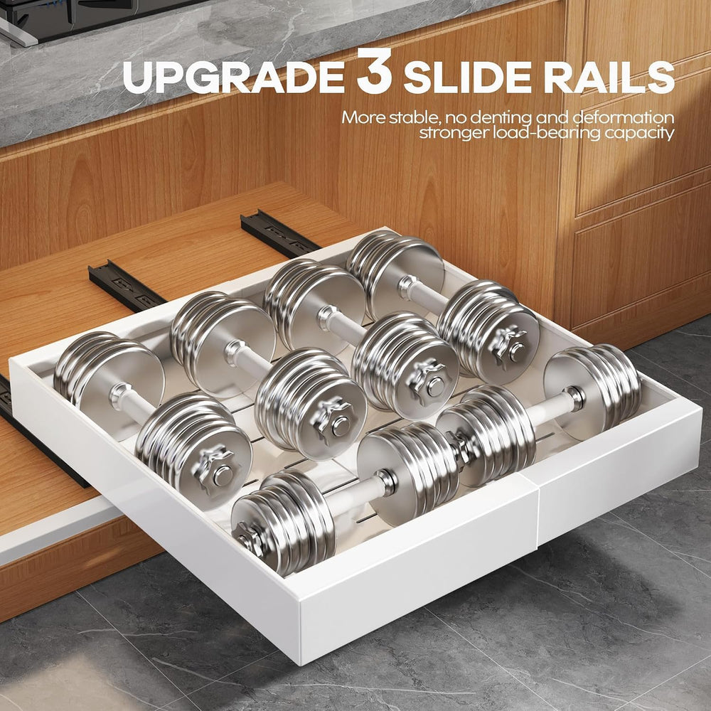 Seinloes 2 Pack Expandable Pull Out Cabinet Organizer 16.5"Deep with Rai...
