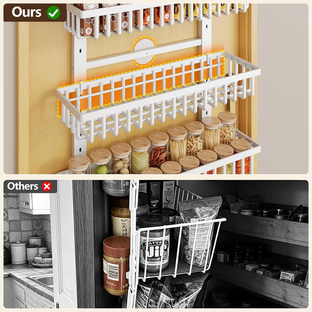 POKIPO 9 Tier Over The Door Pantry Organizer, 2 in 1 Wall Mount or Hanging Sp...