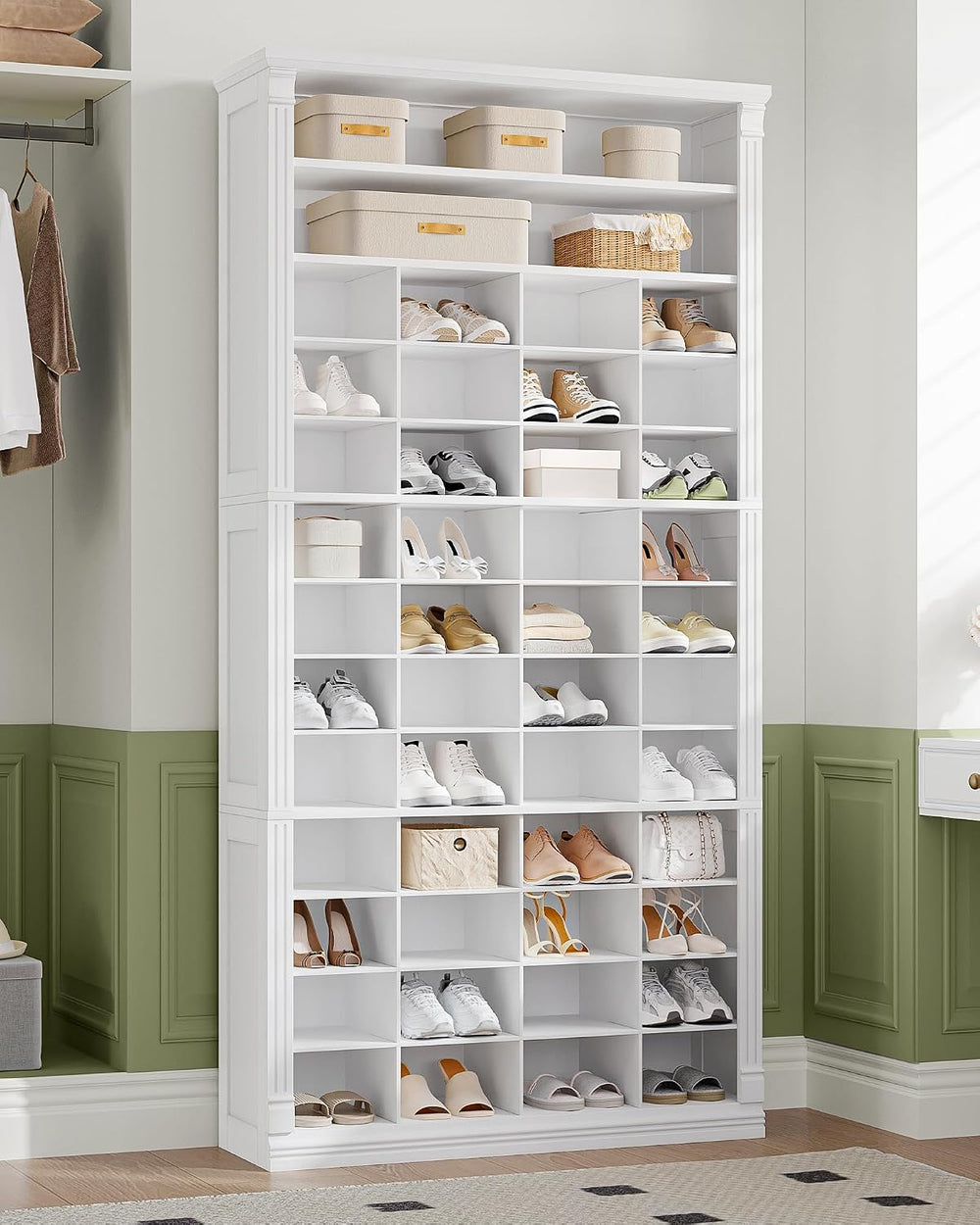 Hzuaneri 13 Tiers Shoe Storage Cabinet, Tall Shoe Cabinet with Cubby