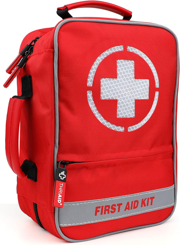 410 PCS First Aid Kit, Double‑Sided Reflective Well‑Organized Waterproof Emergency Supply Kit for Home, Car, Travel & Outdoor