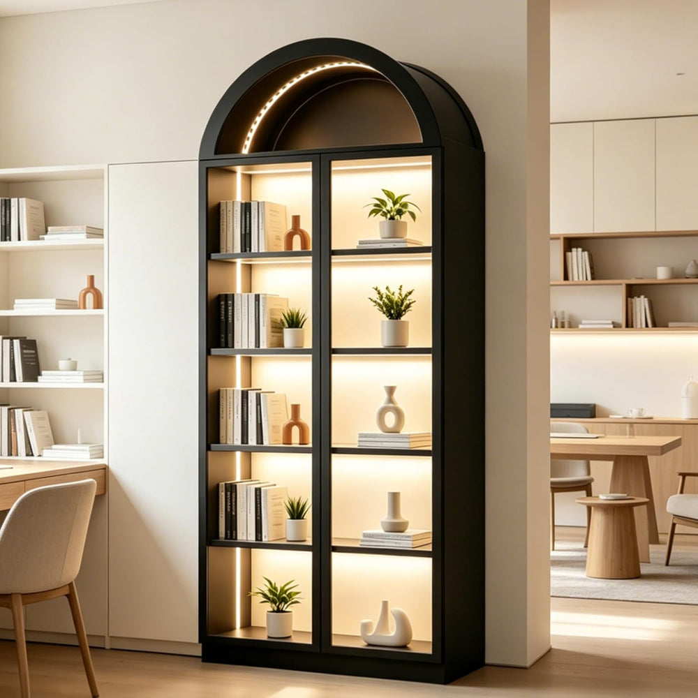Wildhome Arch Display Cabinet with Acrylic Glass Door,77" Tall Curio Cab...