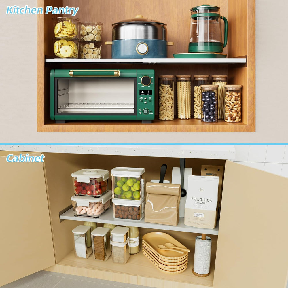 Expandable Closet Tension Shelf Organizers, 1 Pack Cabinet Rack Storage for W...