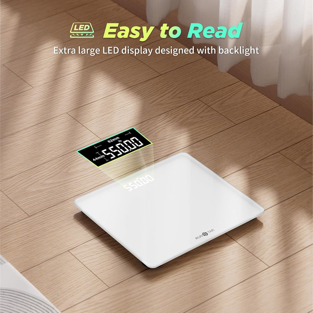550lb Scale for Body Weight with Ultra-Wide Platform and Large LED Bezel-Less...