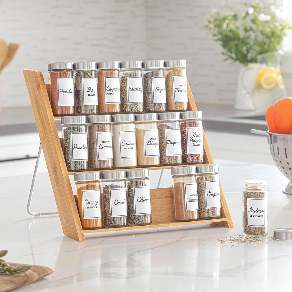 Orii 18 Jar Bamboo Compact Spice Rack with Spices Included & 5-Year Free ...
