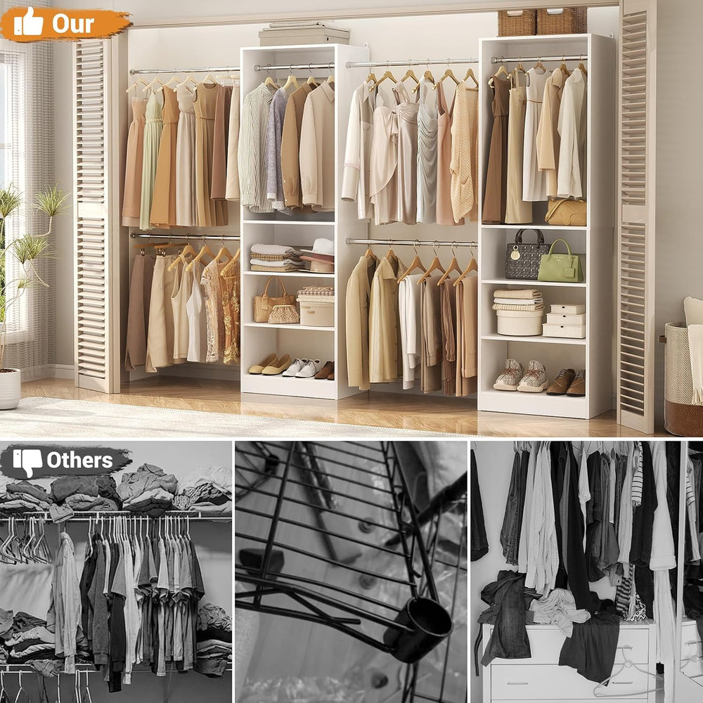 Homieasy Closet System, 4.5-11.5 Ft Expandable Closet Organizer, White
