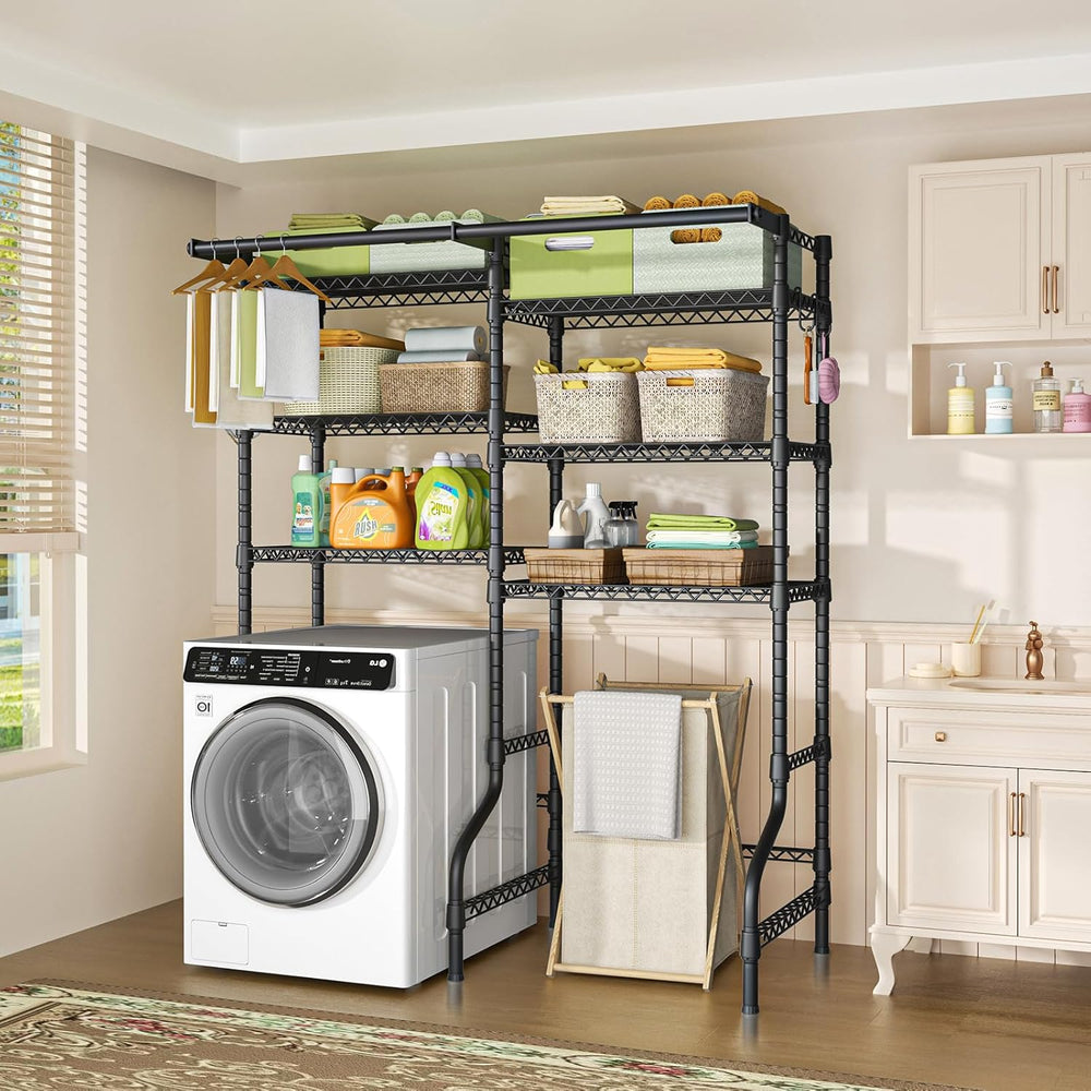 U13 Medium Over Washer and Dryer Storage Shelves, 6 Tiers Laundry Rack