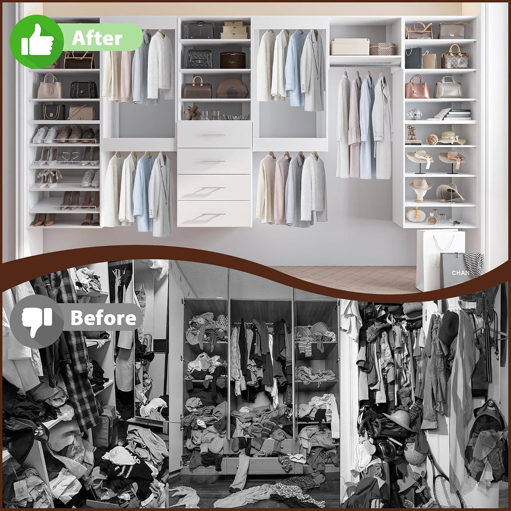 19.5" Wide 4 Drawer Tower Modular Closet System, Closet Storage Organize...
