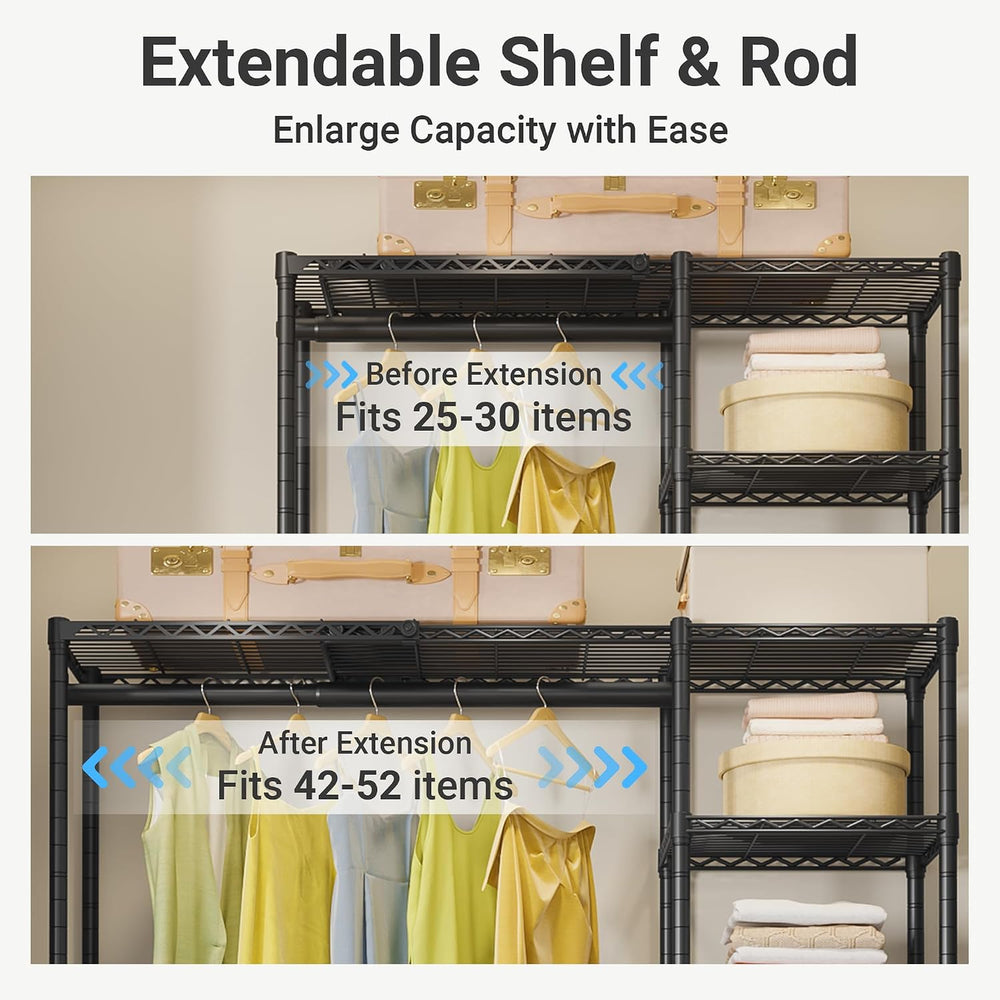 VIPEK X2 Expandable Clothes Rack Portable Closet Organizer System Black