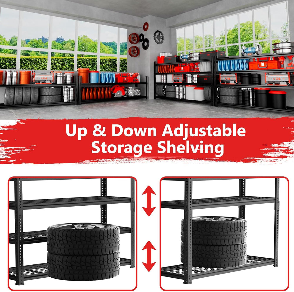 Storage Shelves 3PCS Garage Shelving Heavy Duty 2640LBS Capacity, 60"L x...