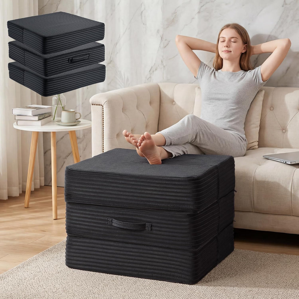 HOMBYS Modular Pouf Ottoman Foot Rest 25.6", Large Floor Cushion