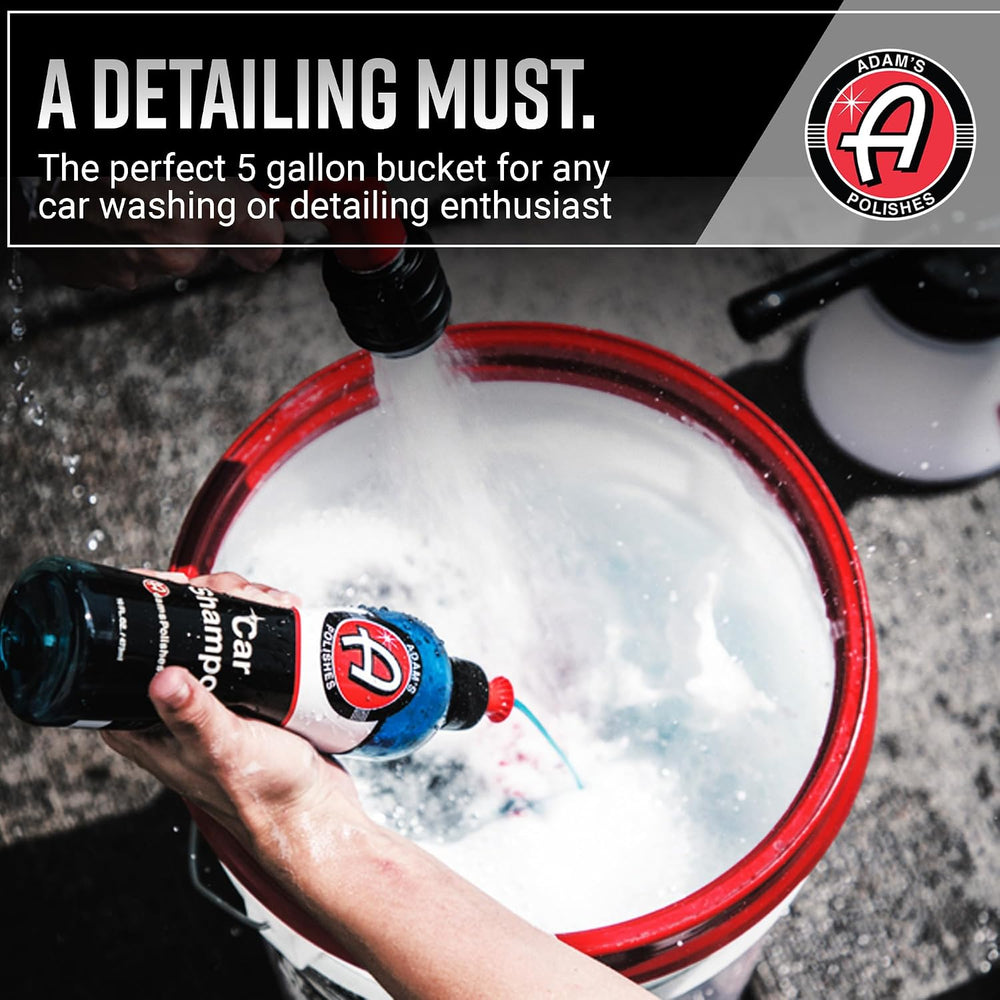 Adam's Polishes Car Wash Bucket (5 Gallon Bucket + Grit Guard + Gamma Sea...